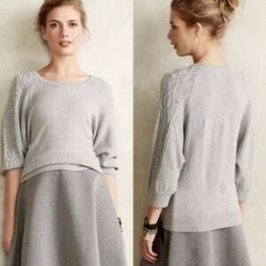 Moth Anthropologie Sweater Batwing Icehouse Pom Pom Bobble Pullover Dolman Top